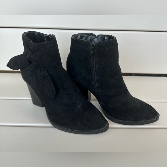 Del Mar NWOT Suede Bow Block Heel Ankle Boot Bootie Southwestern Bohemian Size 7 - Picture 6 of 9